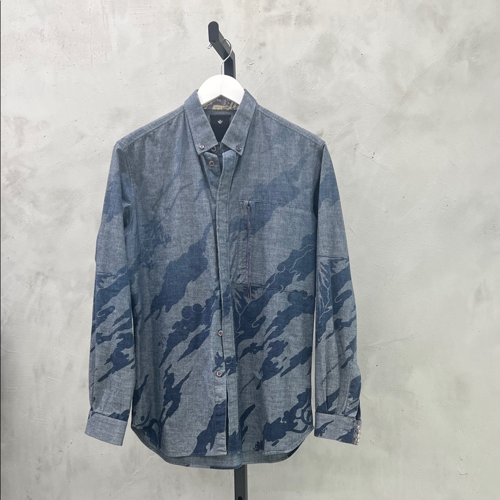 Maharishi Blue Patterned Button Down Shirt